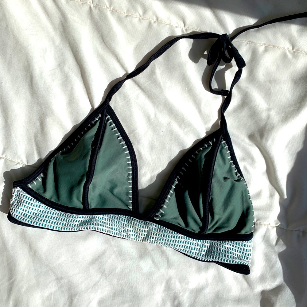 Olive green boho bikini top